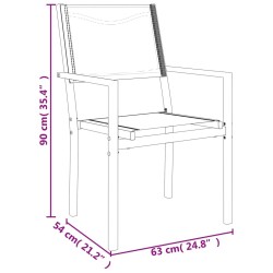 Ensemble à manger de jardin 5 pcs noir textilène et acier 