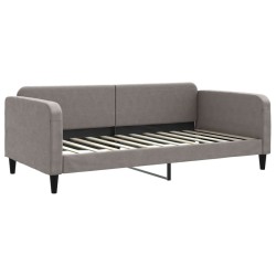 Lit de jour avec gigogne et tiroirs taupe 100x200 cm tissu 