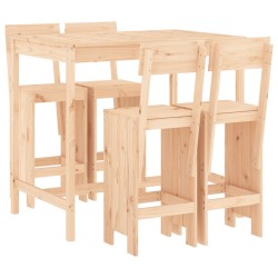 Ensemble de bar de jardin 5 pcs bois de pin massif 