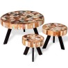 Ensemble de table basse 3 pièces Bois de récupération massif 