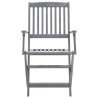 Chaises pliables d'extérieur lot de 6 et coussins Bois d'acacia 