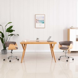 Chaises pivotantes à manger lot de 2 taupe tissu 