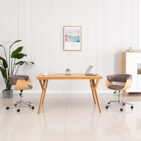 Chaises pivotantes à manger lot de 2 taupe tissu 