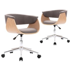 Chaises pivotantes à manger lot de 2 taupe tissu 