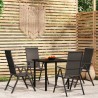 Ensemble à manger de jardin 5 pcs Noir 