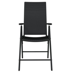 Ensemble à manger de jardin 5 pcs Noir 