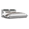 Cadre de lit avec LED sans matelas sonoma gris 200x200 cm 