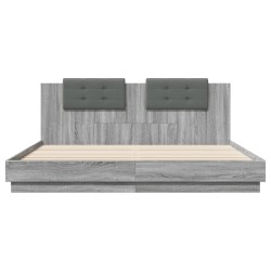 Cadre de lit avec LED sans matelas sonoma gris 200x200 cm 