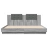 Cadre de lit avec LED sans matelas sonoma gris 200x200 cm 