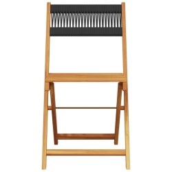 Ensemble à manger de jardin 5pcs noir polypropylène bois massif 