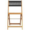 Ensemble à manger de jardin 5pcs noir polypropylène bois massif 