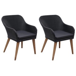 Ensemble à manger de jardin 3 pcs Noir 