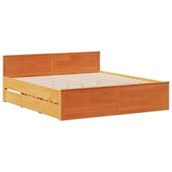 Cadre de lit sans matelas avec tête de lit 200x200 cm bois pin 