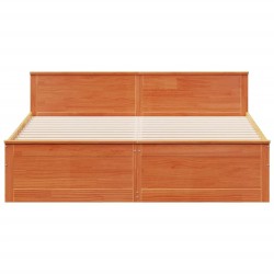 Cadre de lit sans matelas avec tête de lit 200x200 cm bois pin 