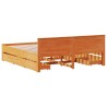 Cadre de lit sans matelas avec tête de lit 200x200 cm bois pin 