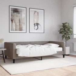 Lit de jour avec matelas taupe 100x200 cm tissu 
