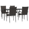 Ensemble à manger de jardin 5 pcs Marron Résine tressée 