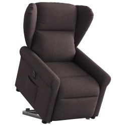 Fauteuil inclinable électrique marron foncé tissu 