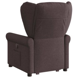 Fauteuil inclinable électrique marron foncé tissu 