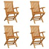 Chaises pliables de jardin lot de 4 Bois de teck solide 