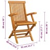 Chaises pliables de jardin lot de 4 Bois de teck solide 
