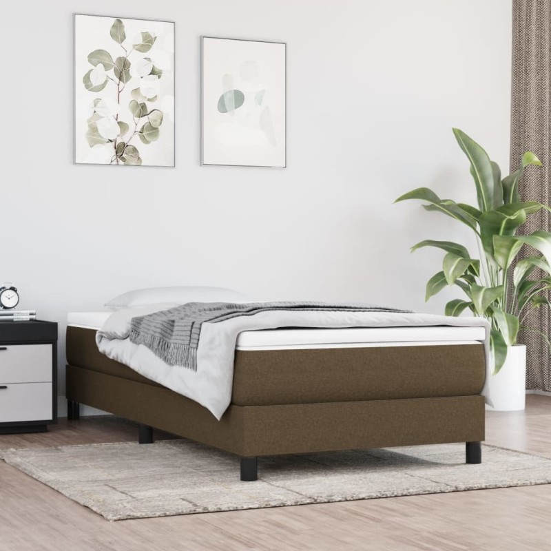 Sommier à lattes de lit avec matelas Marron foncé 80x200 cm 