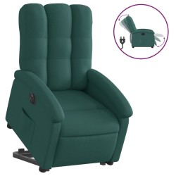 Fauteuil inclinable électrique vert foncé tissu 