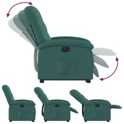 Fauteuil inclinable électrique vert foncé tissu 