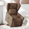 Fauteuil inclinable électrique marron tissu 