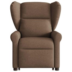 Fauteuil inclinable électrique marron tissu 