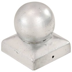Bouchons de poteau 6 pcs Globe final Métal galvanisé 71x71 mm 