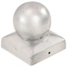 Bouchons de poteau 6 pcs Globe final Métal galvanisé 71x71 mm 