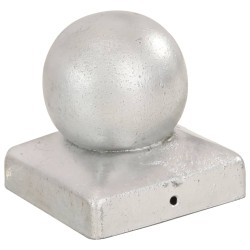 Bouchons de poteau 6 pcs Globe final Métal galvanisé 71x71 mm 