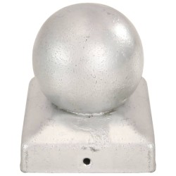 Bouchons de poteau 6 pcs Globe final Métal galvanisé 71x71 mm 