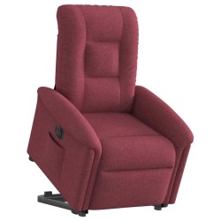 Fauteuil inclinable électrique rouge bordeaux tissu 