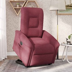 Fauteuil inclinable électrique rouge bordeaux tissu 