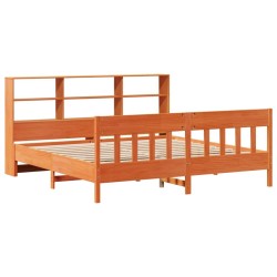 Cadre de lit sans matelas cire marron 180x200cm bois pin massif 