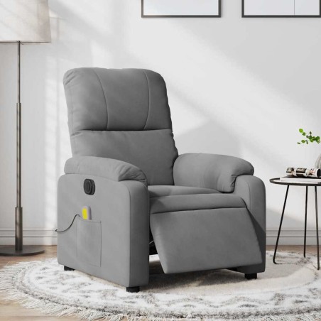 Fauteuil inclinable de massage électrique gris foncé 