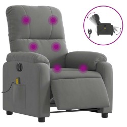 Fauteuil inclinable de massage électrique gris foncé 