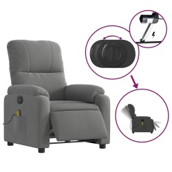 Fauteuil inclinable de massage électrique gris foncé 