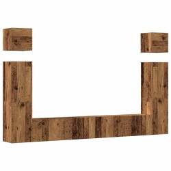 Ensemble de meuble TV mural 6 pcs vieux bois bois d'ingénierie 