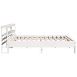 Cadre de lit sans matelas blanc 180x200 cm bois massif de pin 