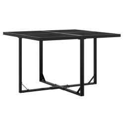 Ensemble à manger de jardin coussins 5pcs noir résine tressée 