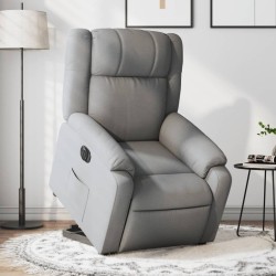 Fauteuil inclinable électrique gris clair tissu 