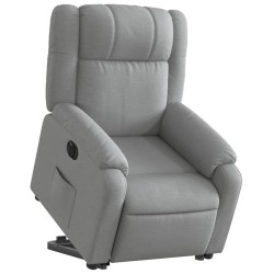Fauteuil inclinable électrique gris clair tissu 