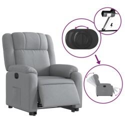 Fauteuil inclinable électrique gris clair tissu 