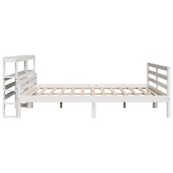 Cadre de lit avec tête de lit sans matelas blanc 180x200 cm 