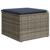 Salon de jardin 4 pcs avec coussins gris résine tressée 
