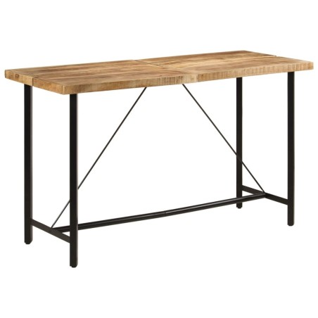 Table de bar 180x70x107 cm bois massif de manguier et fer 