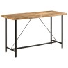 Table de bar 180x70x107 cm bois massif de manguier et fer 